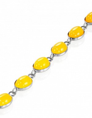 Изящный браслет из ярко-медового янтаря «Кадриль»