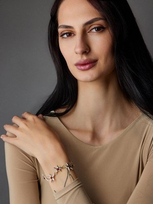 Оригинальный браслет «Морская звезда» с янтарными вставками