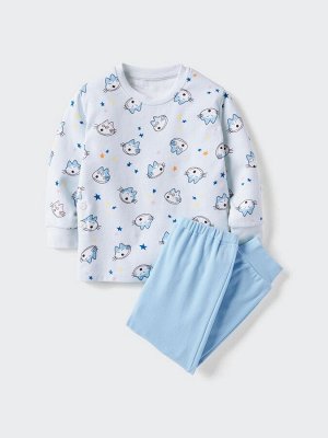 UNIQLO - детская пижама с принтом котиков - 60 LIGHTBLUE
