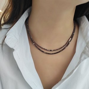 Сет из 2х чокеров цвета какао