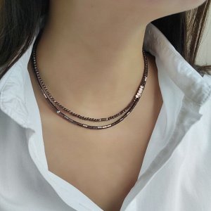 Сет из 2х чокеров цвета какао