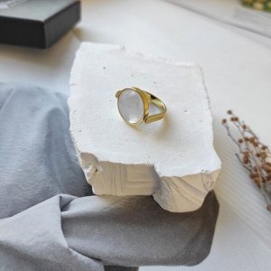 Харизма Складное кольцо - перевёртыш с перламутром и черной керамикой