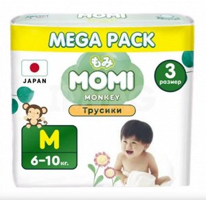 MOMI Standard/Monkey GIGA PACK подгузники-трусики М (6-10 кг) . 88 шт