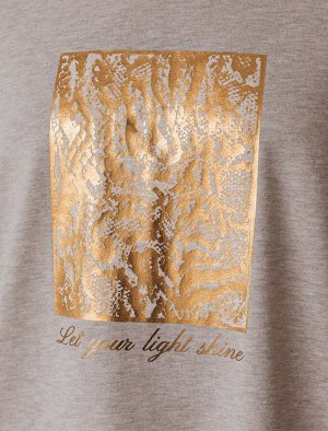 Футболка из премиального хлопка с авторским принтом кофейный меланж_light shine