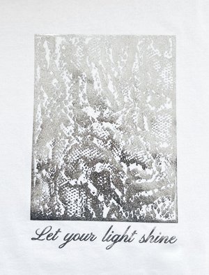 Футболка из премиального хлопка с авторским принтом белый_light shine