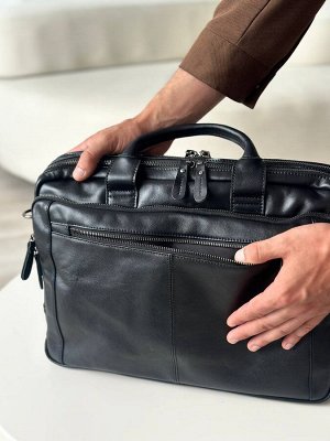 Мужская кожаная сумка под ноутбук, через плечо