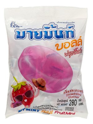 Карамель Boonprasert "Mymint" Ball Fruit&Mint со вкусом клубники и мяты, м/у 280г