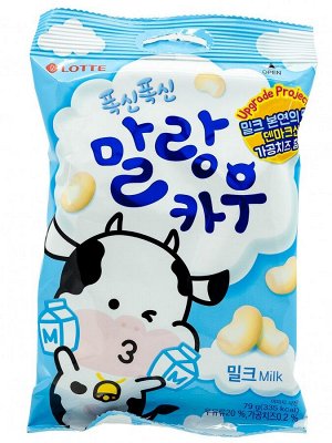 Конфета жевательная LotteKorea MALANG COW MILK молочная классический вкус, м/у 79г