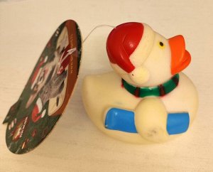 Игрушка пищащая "Уточка со сноубордом", виниловая, 8 х 8 см