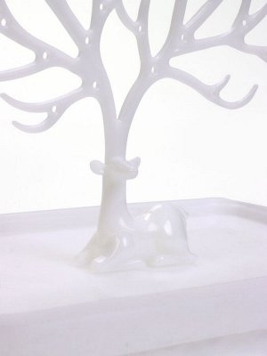 Подставка для украшений «Олень», органайзер-шкатулка 2 яруса, 17x11x24.8 см, белая