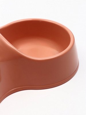 Миска двойная «Мур-мяу» 22.5 см x 13 см x 6 см, 0.2 л, кирпичная