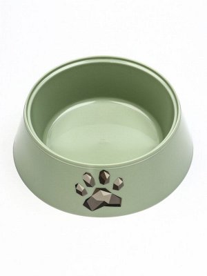 Миска "Мур-мяу" для кошек 0.3 л, 14.5x14.5x4 см, фисташковая