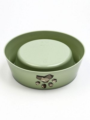 Миска "Мур-мяу" для кошек 0.3 л, 14.5x14.5x4 см, фисташковая