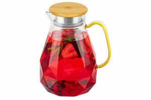 "Crystal Clear: Кувшин 1,8 л с Деревянной Крышкой и Металлическим Фильтром"