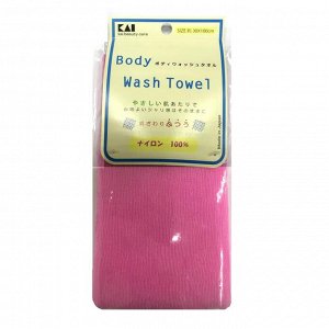 Мочалка для тела (с плотным плетением средней жесткости),  Цвет: Пастельный розовый