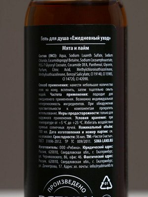 Гель для душа «Год сулит успех», 100 мл, аромат мяты и лайма, Чистое счастье