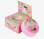 5 Star Cosmetic Тайская натуральная зубная паста отбеливающая без фтора Розовая 25 гр