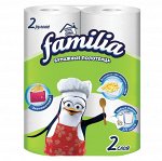 Бумажные полотенца &quot;Familia&quot; белые 2 слоя, 2 шт Радуга