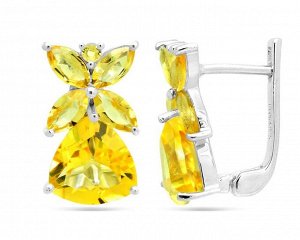 Серьги из серебра цитрин, Дайон