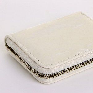 Кошелёк женский на молнии 11x2.5x9 см, однотонный, светло-бежевый