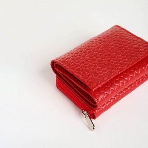Кошелёк женский на молнии, цвет красный