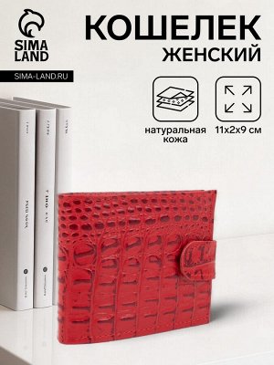 Кошелёк женский на кнопке, цвет красный