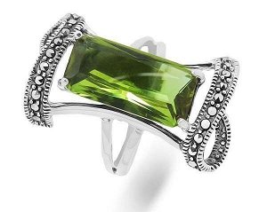 Кольцо из серебра марказит, султанит, SL-AGA112