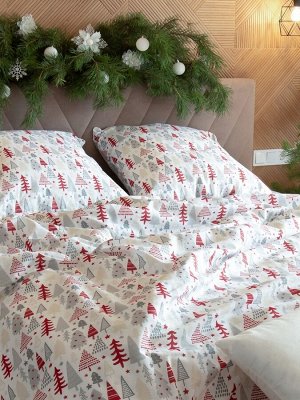 Постельное бельё "Этель" 2 сп New Year's pattern 175х215 см, 200х220 см, 70х70 см - 2 шт, бязь