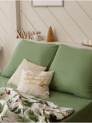Постельное белье новогоднее "Этель" 1.5 сп Еловые ветви 143*215 см, 150*214 см, 70*70 см - 2 штуки