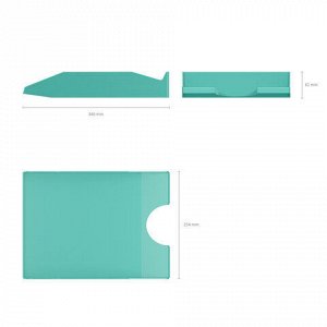 Лоток горизонтальный для бумаг ERICH KRAUSE "Office-Pastel" (346х254х61 мм), мятный, 55548