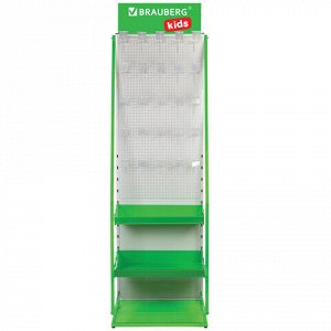 Стойка для размещения товара напольная BRAUBERG KIDS, 205x60x50 см, 25 крючков, 3 полки, 506321