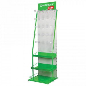 Стойка для размещения товара напольная BRAUBERG KIDS, 205x60x50 см, 25 крючков, 3 полки, 506321