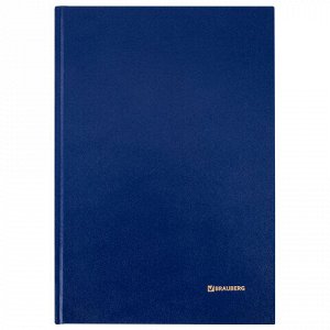 Книга учета 96 л., клетка, твердая, бумвинил, блок офсет, А4 200х290 мм, BRAUBERG, синяя, 130069