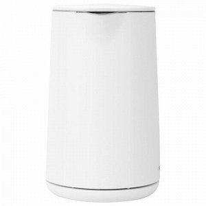 Чайник электрический с двойными стенками SONNEN KT-8719W, 1,5 л, 2200 Вт, белый, 454691
