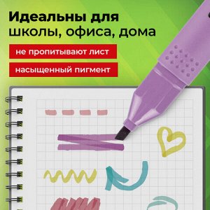 Набор текстовыделителей 6 ПАСТЕЛЬНЫХ ЦВЕТОВ, АССОРТИ, STAFF College "STICK PASTEL", линия письма 1-4 мм, скошенный наконечник, 152532