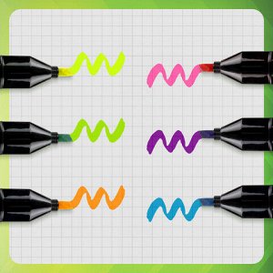 Набор текстовыделителей 6 НЕОНОВЫХ ЦВЕТОВ, АССОРТИ, STAFF College "STICK NEON", линия письма 1-4 мм, скошенный наконечник, 152534