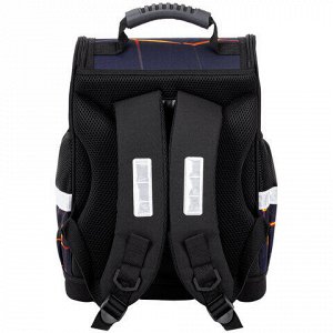 Ранец ЮНЛАНДИЯ WISE, 1 отделение, 3 кармана, устойчивое дно, Volcano split, 37х29х15 см, 273162