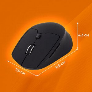 Мышь беспроводная SONNEN V33, USB, 800/1200/1600 dpi, 6 кнопок, оптическая, черная, SOFT TOUCH, 513517