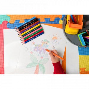 Карандаши цветные утолщенные BIC "Kids Evolution Triangle", 12 цветов, трехгранные, грифель 4 мм, 8297356, 82973511