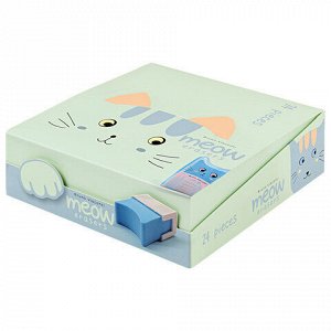 Ластик BRUNO VISCONTI "Meow", 30х47х21 мм, цвет ассорти, 42-0086