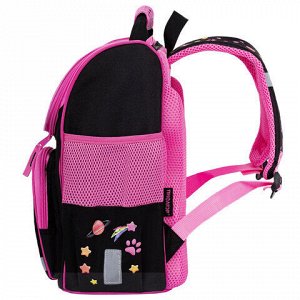 Ранец ПИФАГОР BASIC, 1 отделение, 3 кармана, эргономичная спинка, "Dark kitten", 35х28х18 см, 273134