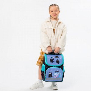 Ранец ПИФАГОР BASIC, 1 отделение, 3 кармана, эргономичная спинка, "Funny cats", 35х28х18 см, 273135