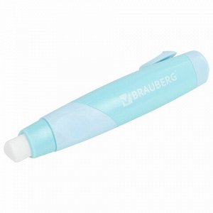 Ластики выдвижные BRAUBERG "REWIND", 2 ШТУКИ, 114х20х20 мм, белые, пастельные цвета корпуса, блистер, 272687
