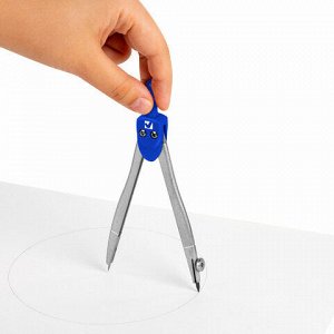 Готовальня BRAUBERG SCHOOL KIT, 8 предметов, циркуль 115 мм, чертежные принадлежности, металлический пенал со справочными материалами,210712