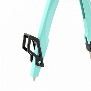 Готовальня BRAUBERG ULTRA, 4 предмета: циркуль 135 мм, запасной грифель, насадка, мятный цвет, 210824
