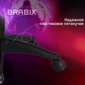 Кресло компьютерное BRABIX "Rider EX-544", экокожа черная/ткань красная, 531583