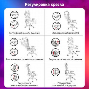Кресло BRABIX PREMIUM "Toxin GM-520", синхромеханизм, экокожа/сетка/ткань, черное/красное, 532950
