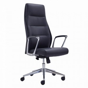 Кресло BRABIX PREMIUM ''Adept EX-752'', синхромеханизм, алюминий, экокожа, черное, 532930