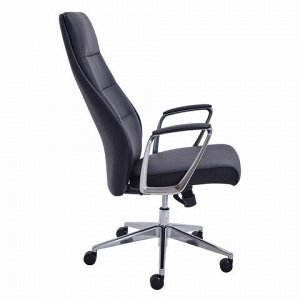 Кресло BRABIX PREMIUM ''Adept EX-752'', синхромеханизм, алюминий, экокожа, черное, 532930