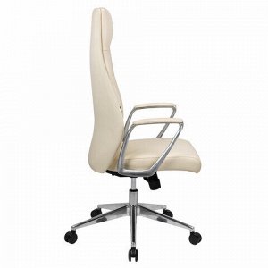 Кресло BRABIX PREMIUM ''Adept EX-752'', синхромеханизм, алюминий, экокожа, бежевое, 532931